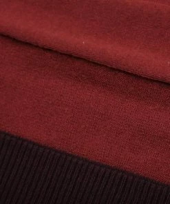 Folk Panel Texture Crew Burgundy Red Mix