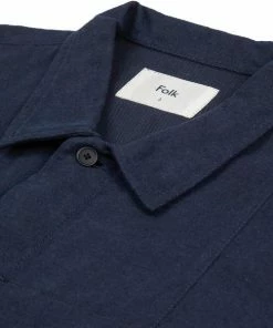 Folk Patchwork Seoul Shirt Navy