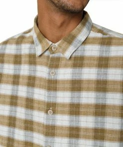 Folk Storm Shirt Tan Linear Check