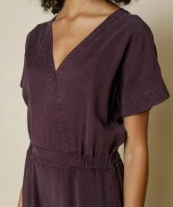Folk Aubergine Wrap Tercel Jumpsuit