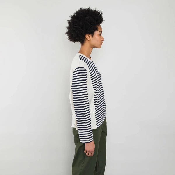 Folk Striped Long Sleeved Tee Navy/Ecru 4 Folk Striped Long Sleeved Tee Navy/Ecru