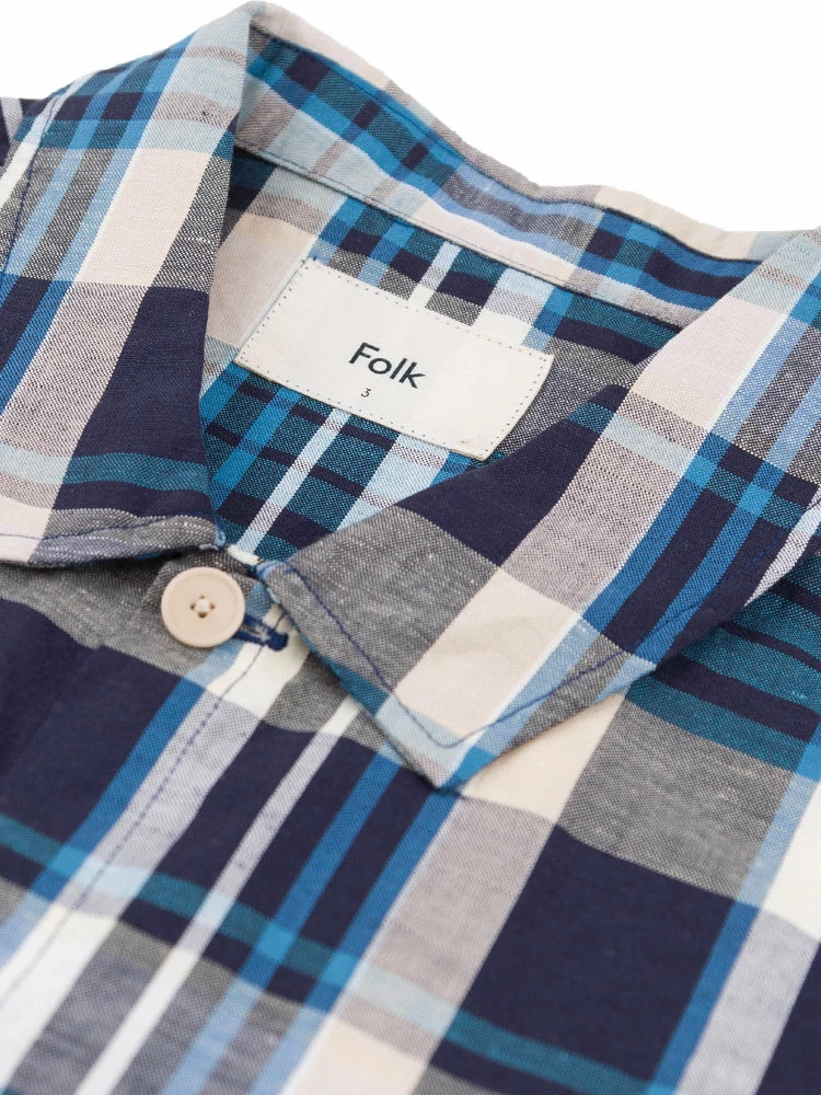 Folk Seoul Shirt In Yellow & Cyan Check 8 Folk Seoul Shirt In Yellow & Cyan Check