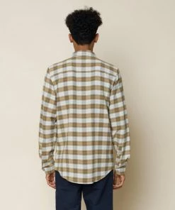 Folk Storm Shirt Tan Linear Check