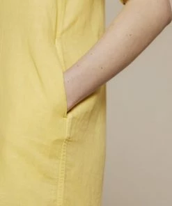 Folk Soft Collar Dress Light Gold