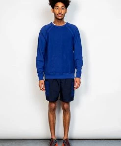 Folk Reworked Rivet Sweat In Bright Navy
