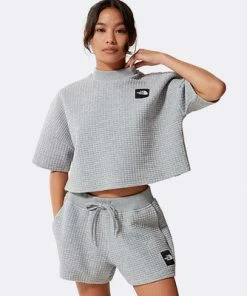 The North Face Wmns Mhysa Quilted S/S Top Heather Grey