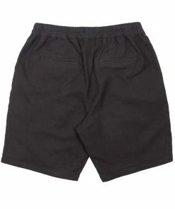 Folk Cotton Linen Short In Soft Black