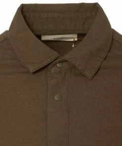 Folk Flannel Pop Stud Shirt Military Green
