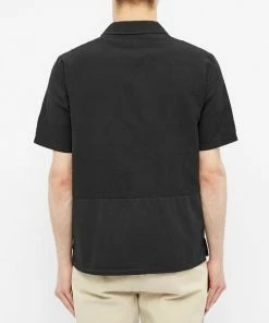 Folk Overlay Ss Shirt Soft Black