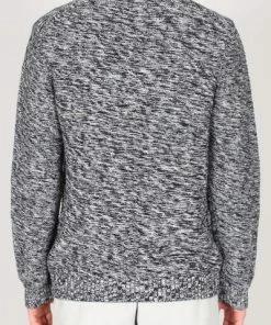 Folk Dark Navy Ecru Irregular Stripe Crew Last Piece