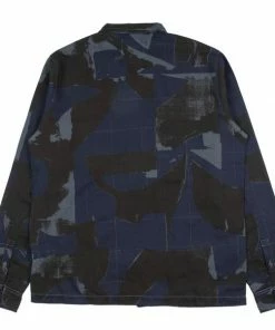 Folk LS Seoul Shirt Olio Print Slate Navy