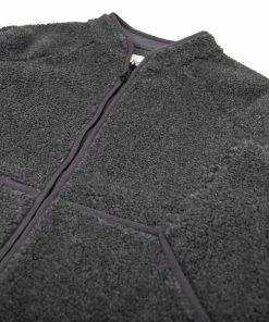 Folk Puzzle Zip Fleece Slate Melange