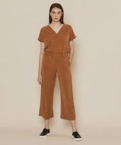 Folk Dusty Teak Wrap Jumpsuit