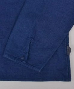 Folk Collarless Pop Stud Shirt Double Indigo Last Piece