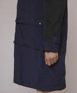 Folk Navy Hooded Mac