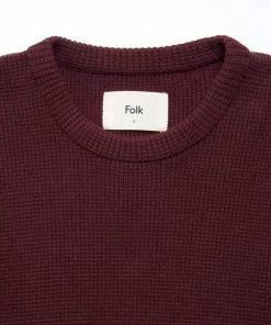 Folk Burgundy Textured Tee Short Sleeve Last Piece