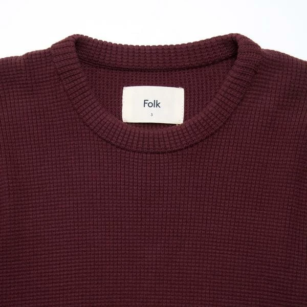 Folk Burgundy Textured Tee Short Sleeve Last Piece 3 Folk Burgundy Textured Tee Short Sleeve Last Piece