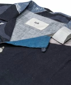 Folk Soft Collar Woad Multi Dot Shirt