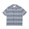 Folk Short Sleeve Soft Collar Check Shirt Mist Overdyed Crepe 2 Folk Short Sleeve Soft Collar Check Shirt Mist Overdyed Crepe
