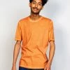 Folk Contrast Sleeve T-Shirt In Light Orange