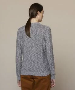 Folk Emboss Slub Crew Salt And Pepper