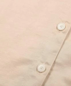 Folk Collarless Shirt Japanese Fabric Soft Pink