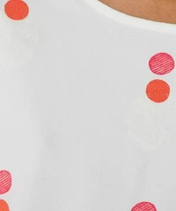 Folk Embroidery Day Dress In Ecru & Orange