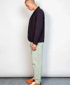 Folk Patch Jacket In Soft Black Crinkle