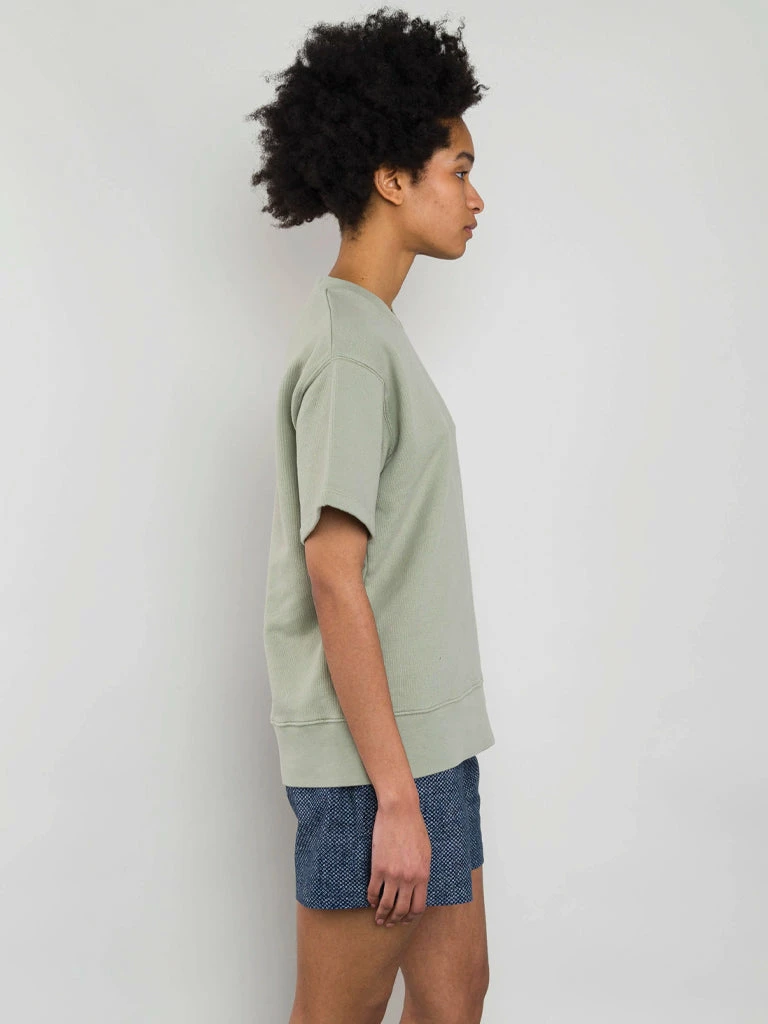 Folk Ss Boxy Sweatshirt In Olive 4 Folk Ss Boxy Sweatshirt In Olive