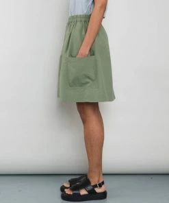 Folk Patch Pocket Skirt Olive Ripstop