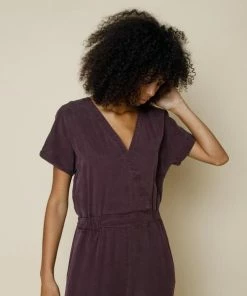 Folk Aubergine Wrap Tercel Jumpsuit