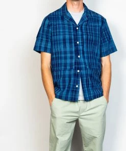 Folk Junction Shirt In Indigo Large Check