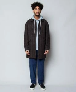 Folk Clean Cart Coat Wool Linear Multi Texture