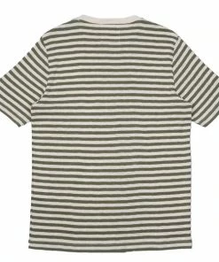 Folk Classic Stripe Tee Olive / Ecru