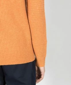 Folk Orange Signal Knit Sweater