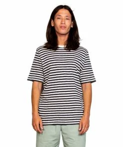 Folk Classic Stripe Tee Soft Black / Ecru