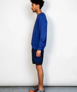 Folk Reworked Rivet Sweat In Bright Navy