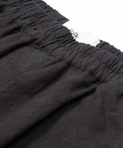 Folk Cotton Linen Short In Soft Black