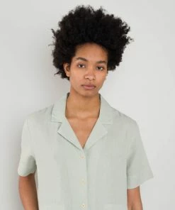 Folk Shirt Dress Olive