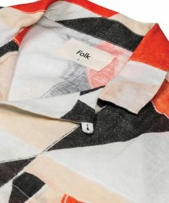 Folk Soft Collar Shirt In Movement Print