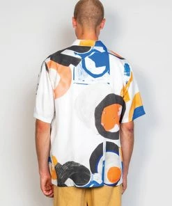 Folk Gabe Shirt In Ecru Multi Dot