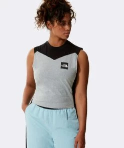 The North Face Wmns Sunriser Crop Tank Top Grey Heather