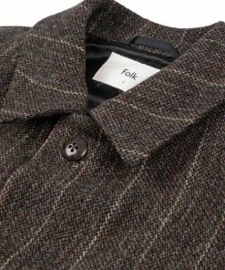 Folk Clean Cart Coat Wool Linear Multi Texture