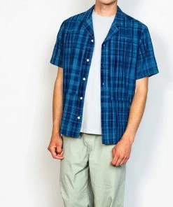 Folk Junction Shirt In Indigo Large Check