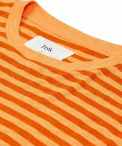 Folk Classic Striped Tee Burnt / Light Orange