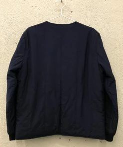Folk Navy Reversible Wadded Collarless Jacket