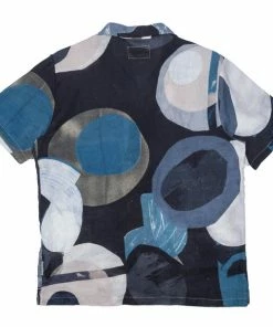 Folk SS Soft Collar Linen Shirt Woad Multi Dot