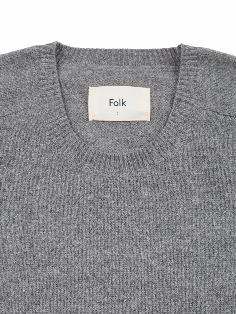 Folk Patrice Crew Knit In Grey Melange 3 Folk Patrice Crew Knit In Grey Melange
