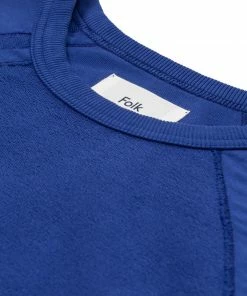 Folk Reworked Rivet Sweat In Bright Navy