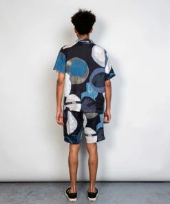 Folk Soft Collar Woad Multi Dot Shirt